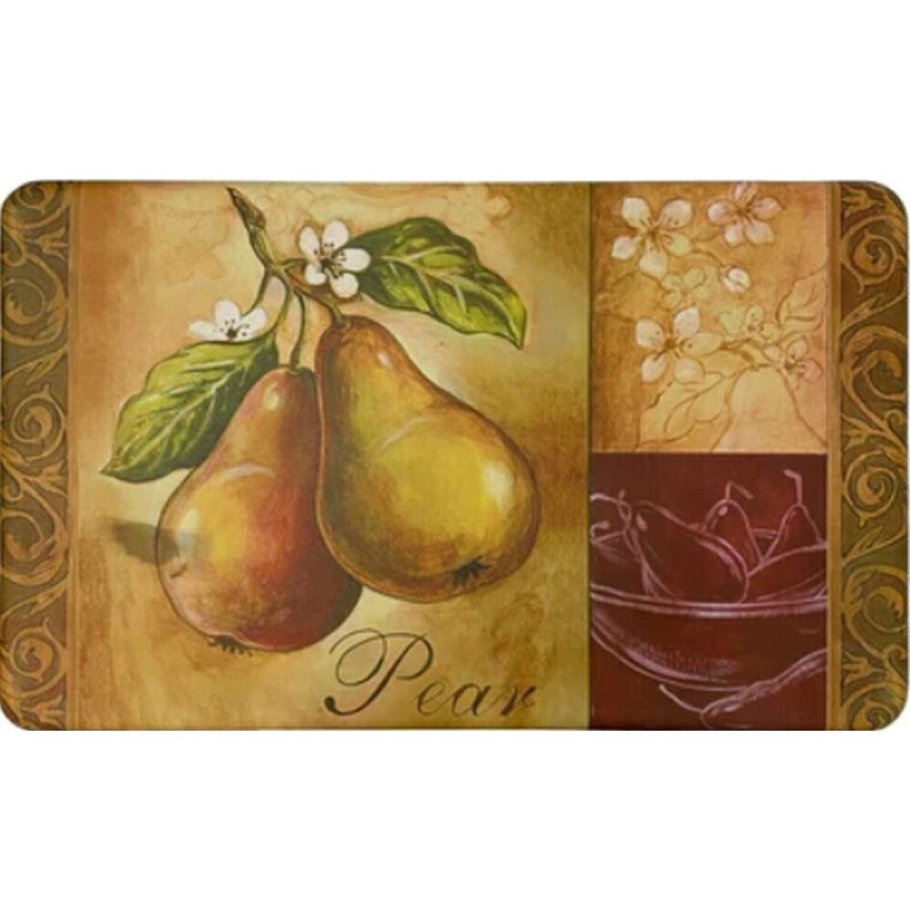 ANTI-FATIGUE NON SLIP FLOOR MAT (18" x 30") PVC, 2 PEARS & FLOWERS by Achim